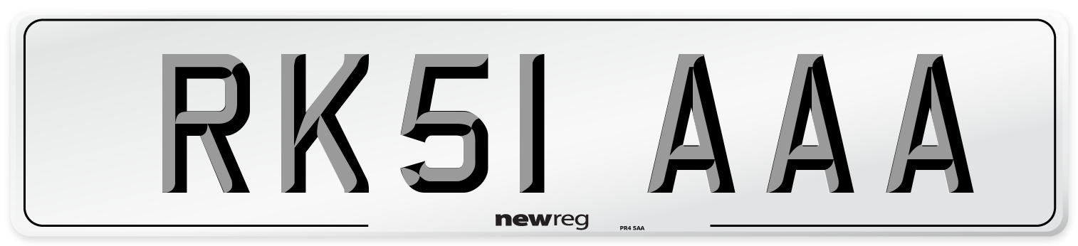 RK51 AAA Number Plate from New Reg